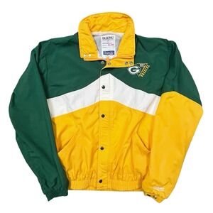 Vntg Green Bay Packers Jacket Adult 2XL Long Full Zip Embroidered NFC USA